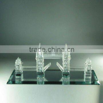 Nice 3D mirror glass building model crystal bridge model gift (R-1069