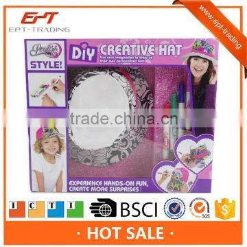 Diy educational painting toys drawing fancy hat for girl