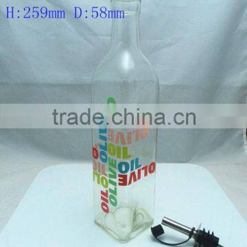 520ml glass oil dispenser bottle with printing