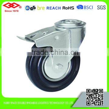 125mm swivel bolt bole with brake caster (G102-11D125X37.5S)