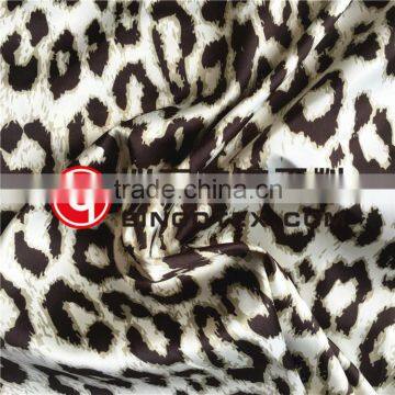 Polyester Leopard Printed Dull Spandex Satin Fabric Silk Like Satin Chiffon Fabric photo-2
