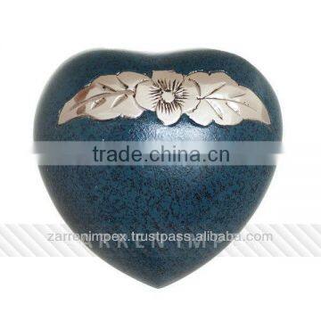 Heart keepsake Cremation Urn patina