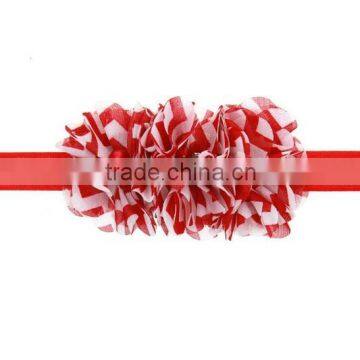 Chevron Shabby Chic Flower Headband Pear Rhinestone Lace Flower Hairband Little Girls Hair Bands photo-2