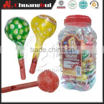 12g Fruit Lollipop Candy / Lollipop with Whistle In Jar