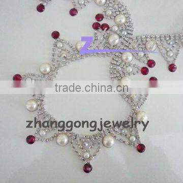 fashion diamond lace and rhinestone trim