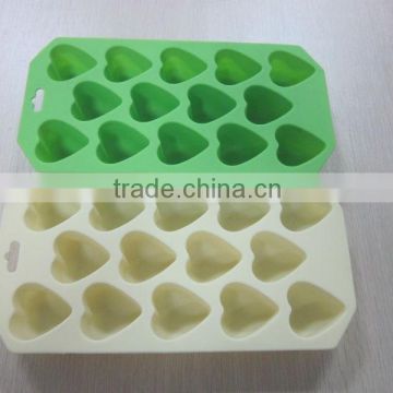 Different colors Valentine custom 14 holes heart shape silicone ice cube trays