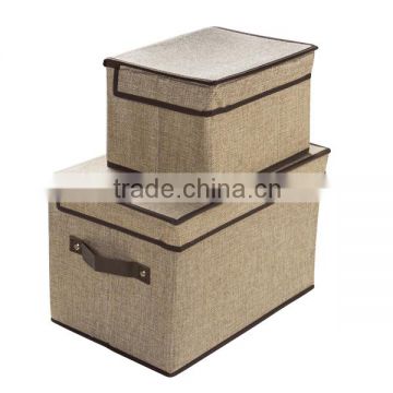 collapsible fabric storage bin with cardboard