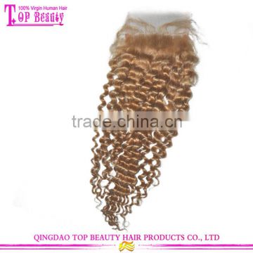 2016 Factory price 8-20" stock brazilian blonde hair closure piece