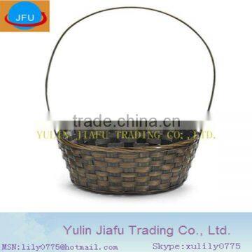 handmade weaving hanging black bamboo basket