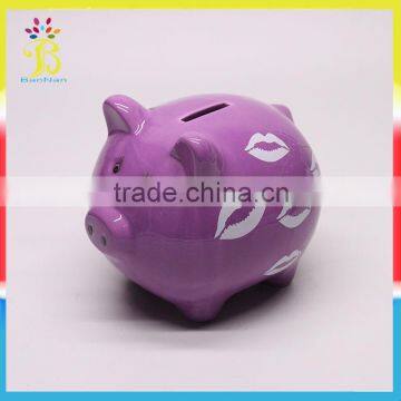 Wholesale custom design ceramic coin piggy bank for promotional