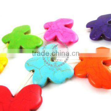 1 String 15inch 18x22mm Vintage Mix Color Dyed Turquoise Butterfly Unique Beads 3010017 photo-3