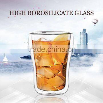 popular 2016 hot sell borosil double wall sublimation glass beer mug for 200ml