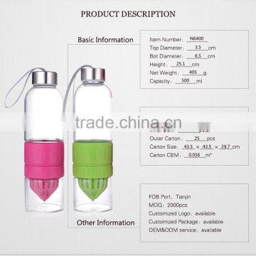 500ml High Borosilicate Handmade Fruit Juice Bottle photo-2
