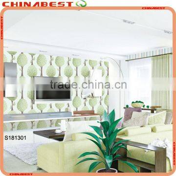Golden Tree Leaves Pvc Wallpaper Wallcovering S181302