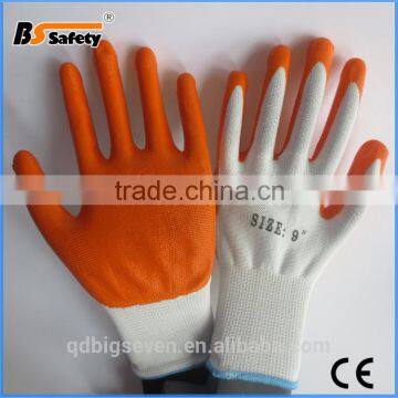 BSSAFETY 13 gauge 20G~40G nylon polyester knitted nitrile coated cheapest safety glove