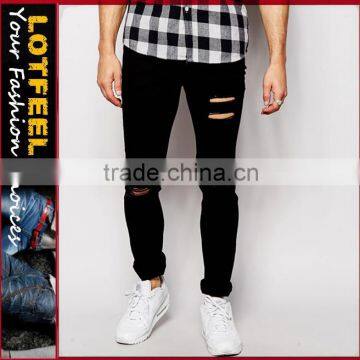 trending skinny jeans Distressed denim man jeans korean brand jeans mens jeans styles(LOTA049)