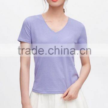 Wholesale Simple Pure Color Women Summer T-shirt With Shortsleeves photo-3