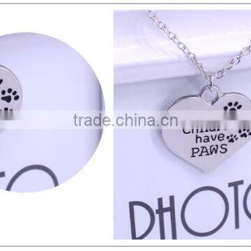 2016 New Fashion Alloy Jewelry Sculpture Letter Member of Family Silver Children Necklace Heart Pendant photo-6