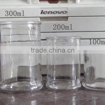 100ml 200ml 300ml the best price glass material candle jar /bell jar