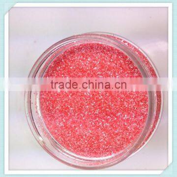 PET pink glitter powder for nail art using