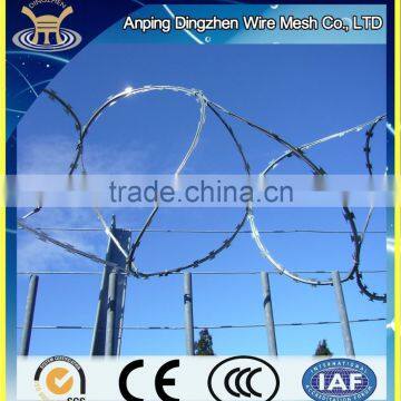 Alibaba China supplier low price concertina Razor barbed wire coil ,hot diped galvanized razor barbed wire