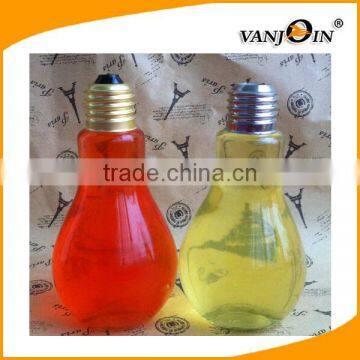 Screw Cap Lamp Bulb Shaped Plastic Juice Bottles