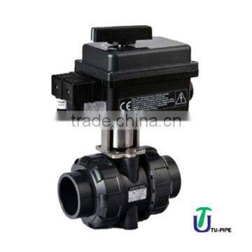 PVC/ CPVC/ PP/ PVDF Electric actuated true union ball valves JIS