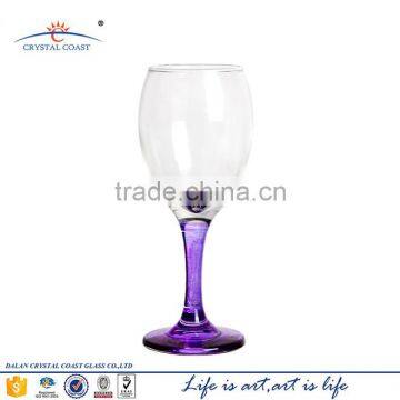 cheap high quality purpul colored wine decorative glass goblet