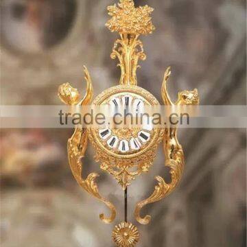 Luxury 24K Gold Plated Wall Hanging Clock With Candle Lights, Elegant Copper Mounted Home Decoration Art photo-6