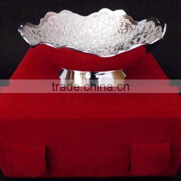 New Design and Attractive Promotional Gift, Corporate Gift Item Silver Plated Brass Bowl photo-3