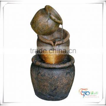 Garden Decoration Resin Jay 3 Pot Fountains Garden (CE/UL/SGS)