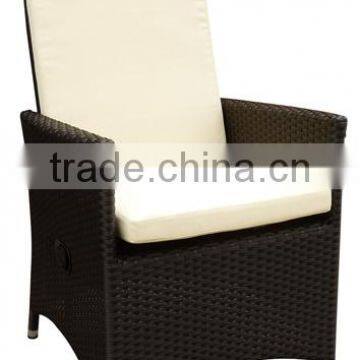 Black Adjustable Gaslift Rattan Armchair With Cushion