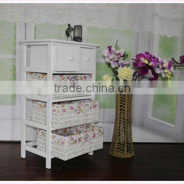 Shabby chic country style white wooden cabinet for bedroom room