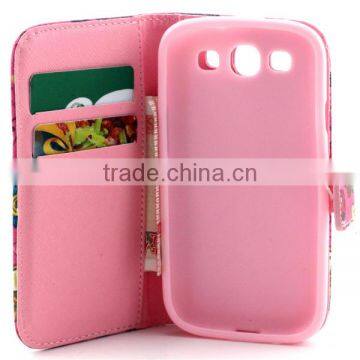 Cute Cartoon PU Leather Flip Book Stand Wallet Cover Case For Samsung Galaxy 9300 photo-2