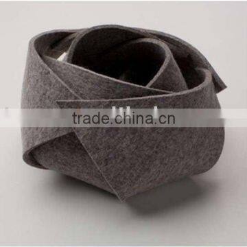 fashion handmade gray wool felt flower for decoration or hat dresses