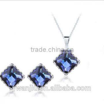 Wholesale Stock Small Order Latest Fashion Simple Square Necklace&Earring Sets photo-4