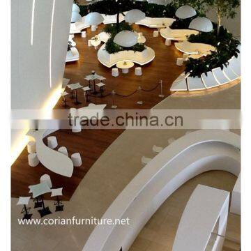 Custom sized coiran acrylic solid surface hotel lobby furniture