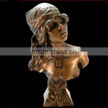 Casting lady brass bust for sale