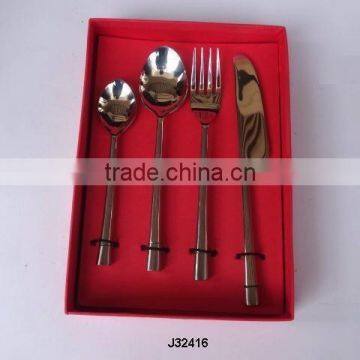 steel cutlery set cone shape handle in mirror polish finish