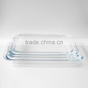 Rectangle Transparent Glass Baking Dish Plate for Kitchen photo-2