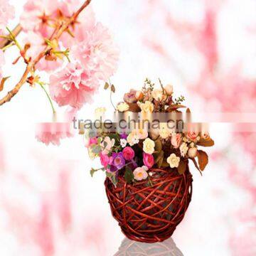 factory directly supply artificial flower basket decoration wicker flowerpot