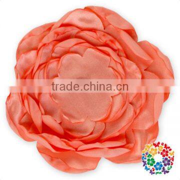 Colorful Satin Poppy Layered Flower Fabric Handmade Flowers For Baby Girl Hair Accessories photo-5
