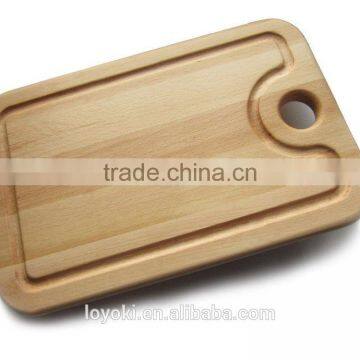 Best Organic Natural Beech wood Cutting Board with holder hole 13-3/4"x9"x3/4" Chopping Board with Groove