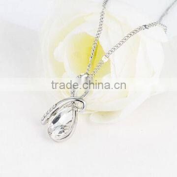 Bule Crystal Necklace/ Austrian Rhinestone Drop Pendant Necklace photo-2
