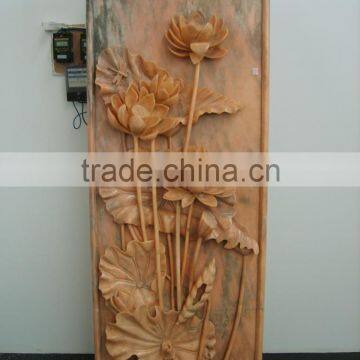 Hand carved flowers relief