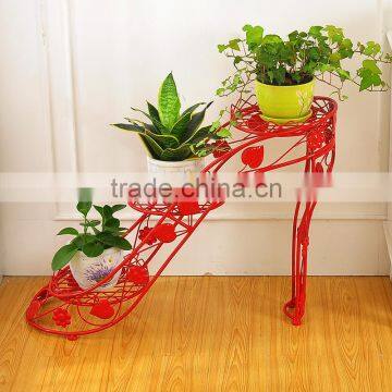 2016 custom high-heeled shoes shape iron decoration flower display stand