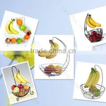 Kitchen Storage Fruit Banana Wire Basket With Hanging Hook photo-3