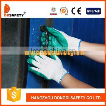 DDSAFETY 2017 10 Gauge Cotton Green Latex Coated Work Safety Gloves photo-2