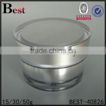 luxury acrylic cosmetic face cream jar empty 15g 30g 50g double wall plastic jars for sale