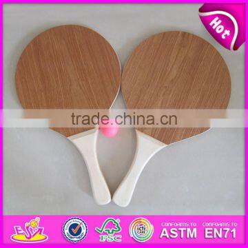 2015 Wooden Sport Toys Kid Beach Racket Set,Best sale wooden beach racket set,Customized original color beach racket set W01A108